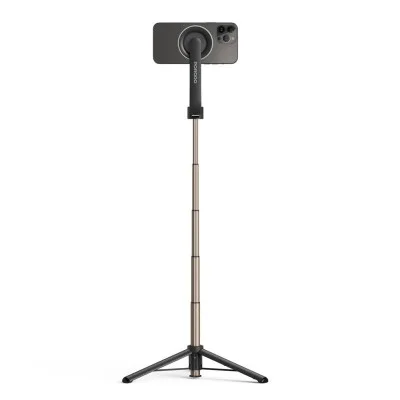 Porodo Magnetic Selfie Stick 64.5Cm Extendable With 3 Leg Tripod And Remote Control - Black
